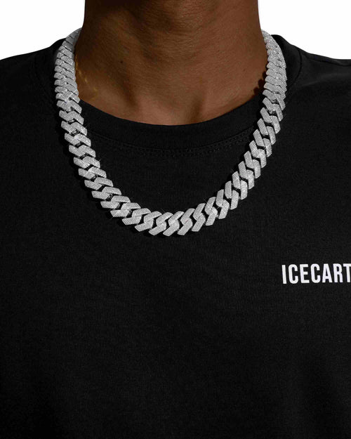 4 row 15mm moissanite cuban link chain 14k icecartel white gold model