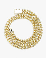 4-Row 15MM Moissanite Cuban Link Chain 14K Gold - Yellow Gold