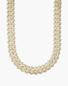4-Row 15MM Moissanite Cuban Link Chain 14K Gold - Yellow Gold