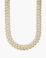 4-Row 15MM Moissanite Cuban Link Chain 14K Gold - Yellow Gold