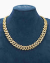 4-Row 15MM Moissanite Cuban Link Chain 14K Gold - Yellow Gold