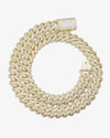 4-Row 15MM Moissanite Cuban Link Chain 14K Gold - Yellow Gold