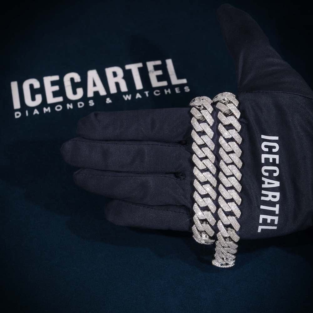 4-row 15mm moissanite cuban link chain icecartel logo