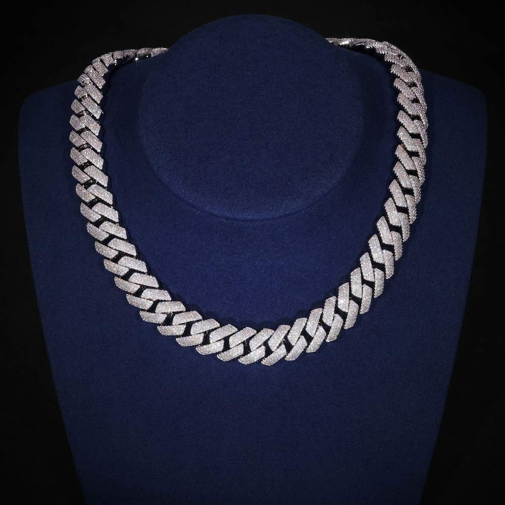 4-row 15mm moissanite cuban link chain icecartel neck