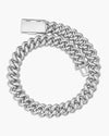 4 Row 20MM Moissanite Cuban Link Chain 14K Gold - White Gold