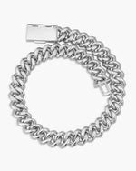 4 Row 20MM Moissanite Cuban Link Chain 14K Gold - White Gold
