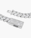 4 Row 20MM Moissanite Cuban Link Chain 14K Gold - White Gold