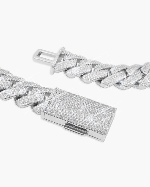 4 row 20mm moissanite cuban link chain 14k white gold icecartel lock