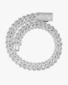 4 Row 20MM Moissanite Cuban Link Chain 14K Gold - White Gold