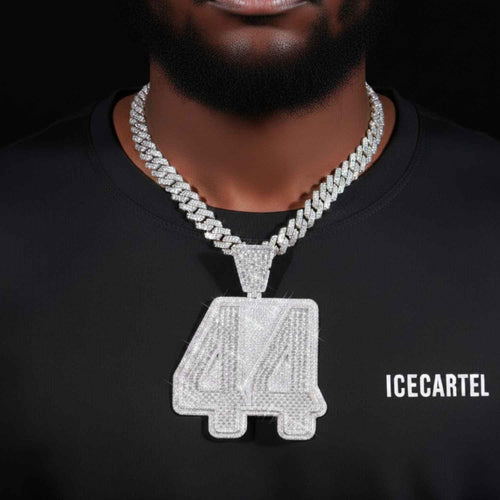 "44" Custom Moissanite Pendant 14K Gold model1