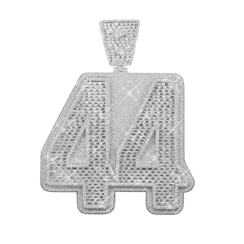 "44" Custom Moissanite Pendant 14K Gold 1