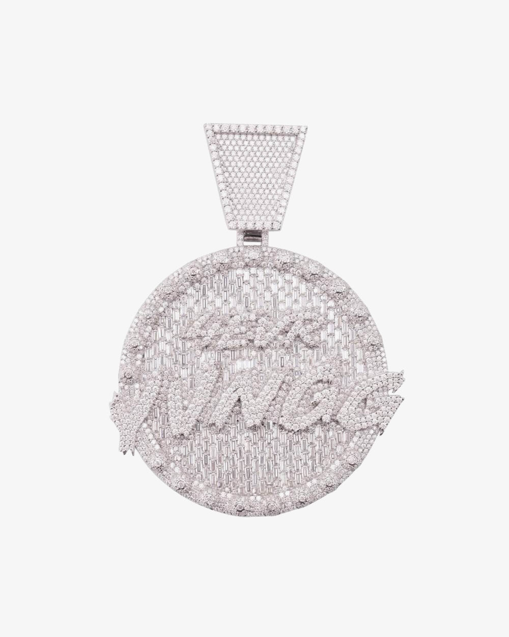 4EVR YVNGG Custom Moissanite Circle Pendant 14K White Gold 3