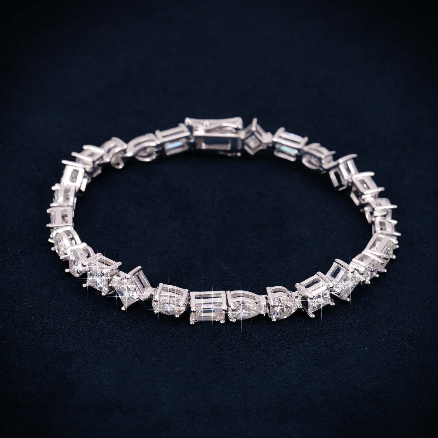 4MM Multi Shape Moissanite Tennis Bracelet 14K Gold icecartel main