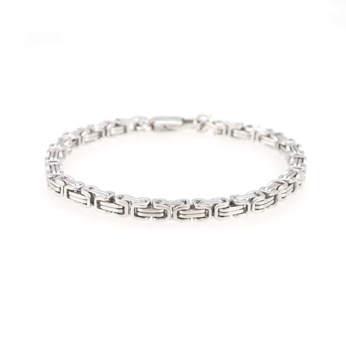 4mm byzantine bracelet 14k white gold icecartel main