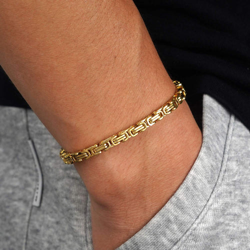 4mm byzantine bracelet 14k yellow gold icecartel model