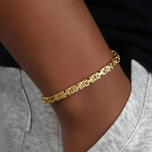 4mm byzantine bracelet 14k yellow gold icecartel model1