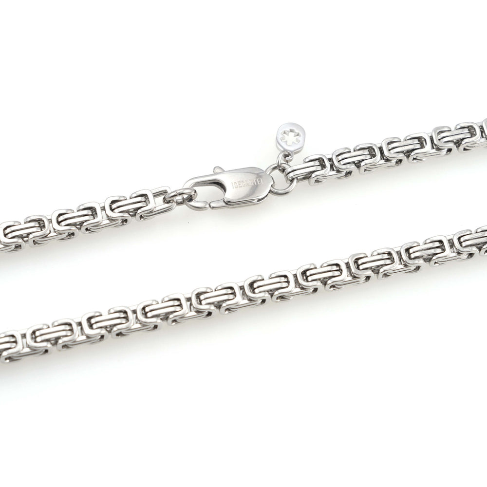 4mm byzantine chain 14k white gold icecartel lock