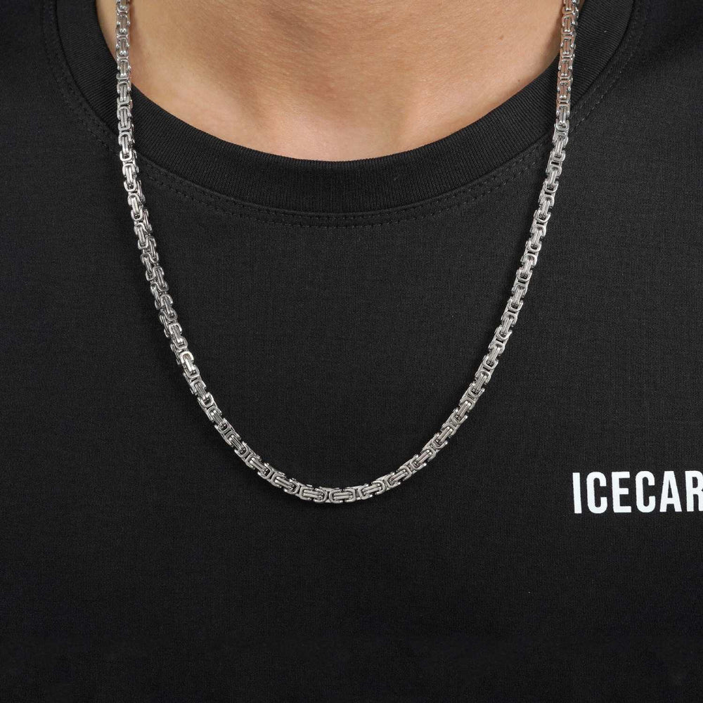 4mm byzantine chain 14k white gold icecartel model