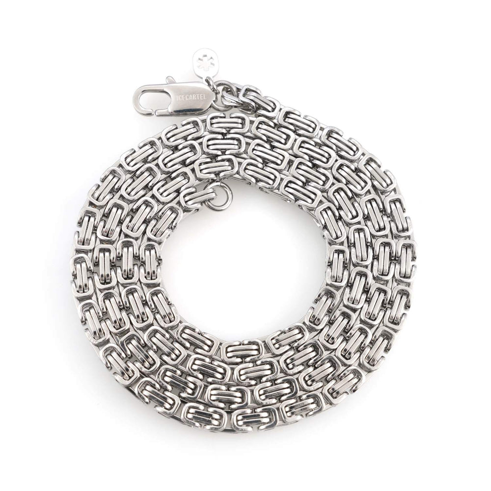 4mm byzantine chain 14k white gold icecartel up