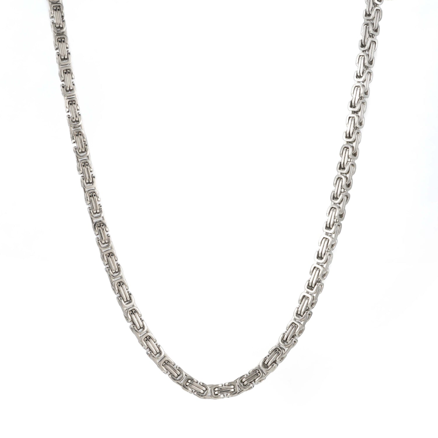 4mm byzantine chain 14k white gold icecartel