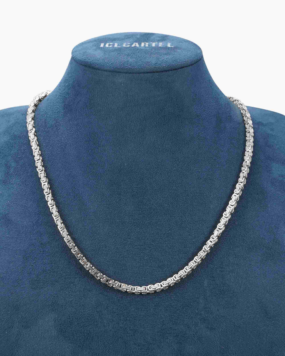 4mm byzantine chain silver icecartel display