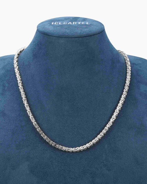 4mm byzantine chain silver icecartel display
