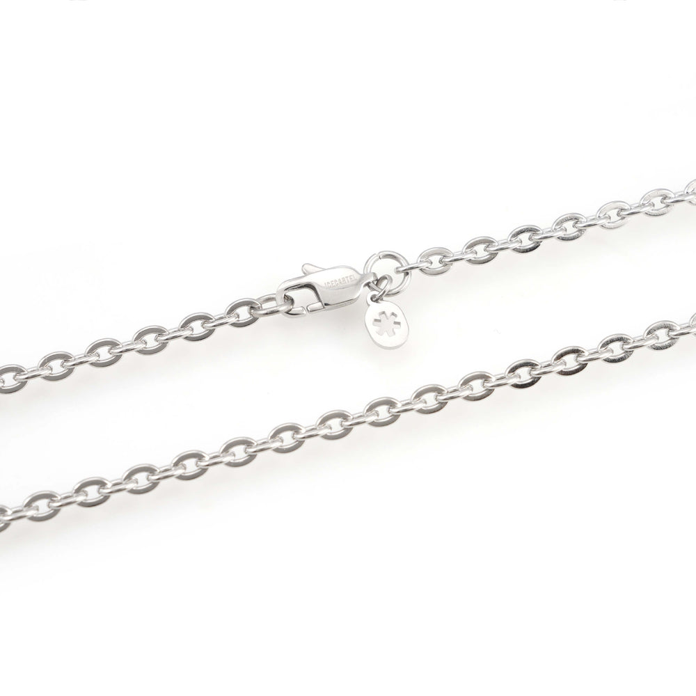 4mm cabe chain 14k white gold icecartel lock