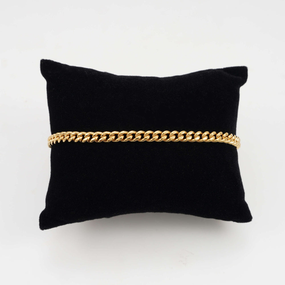 4mm cuban link bracelet 14k yellow gold icecartel pillow