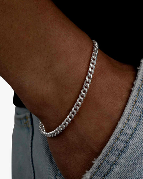 4mm cuban link bracelet silver icecartel model