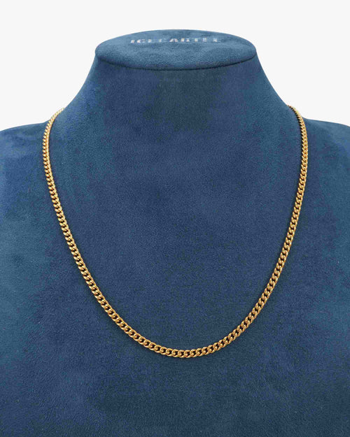 4mm cuban link chain 14k gold icecartel display