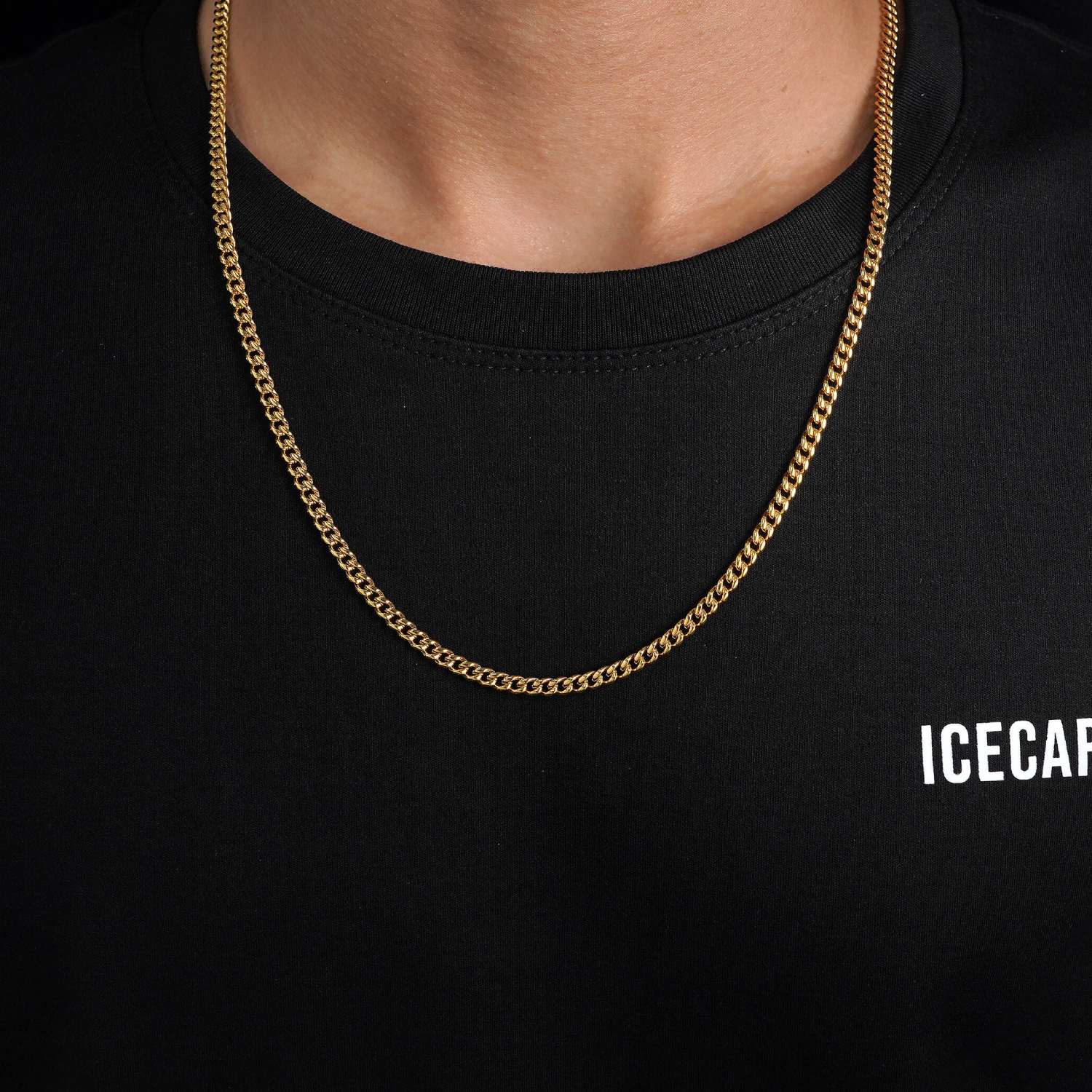 4mm cuban link chain 14k yellow gold icecartel model