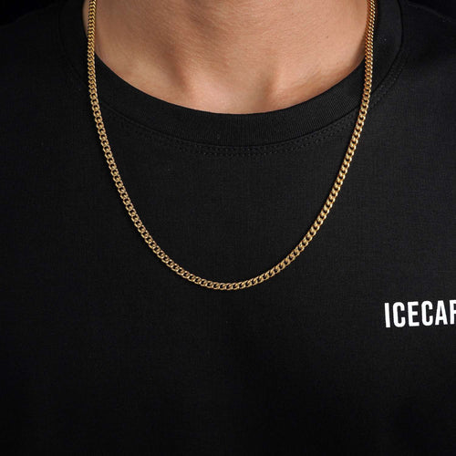 4mm cuban link chain 14k yellow gold icecartel model