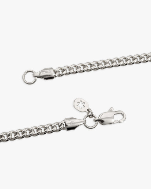 4mm cuban link chain solid silver icecartel clasp
