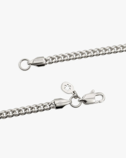4mm cuban link chain solid silver icecartel clasp