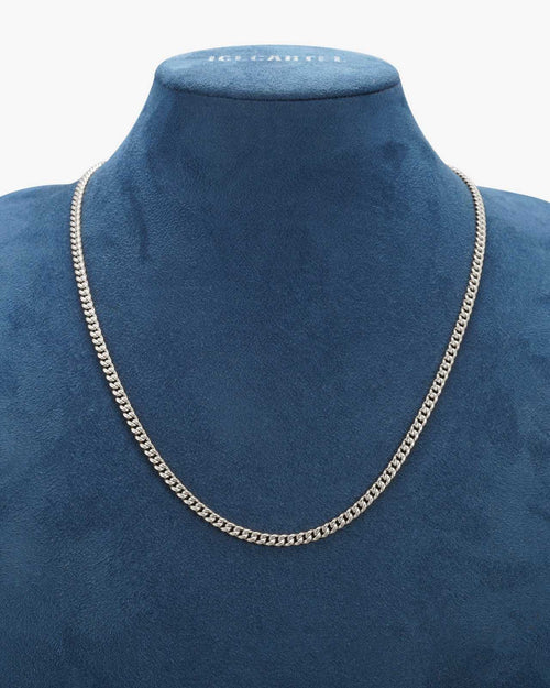 4mm cuban link chain solid silver icecartel display