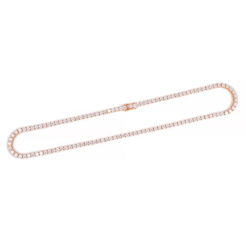 4MM Diamond Tennis Chain 14K Solid Rose Gold full