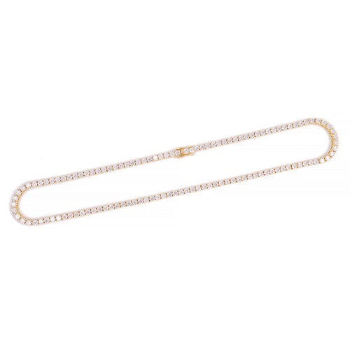 4MM Diamond Tennis Chain 14K Solid Yellow Gold full