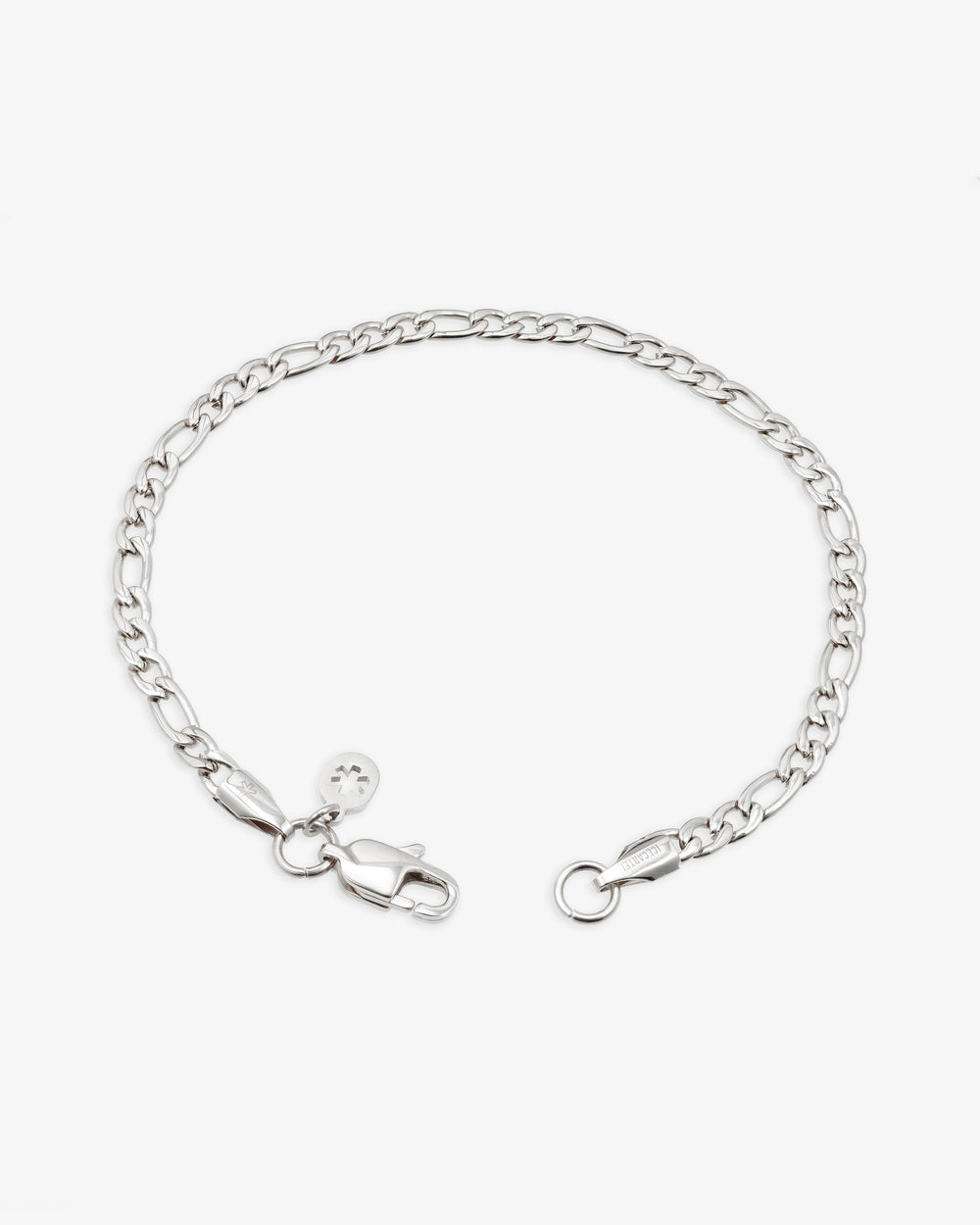 4mm figaro bracelet 14k white gold icecartel lock new