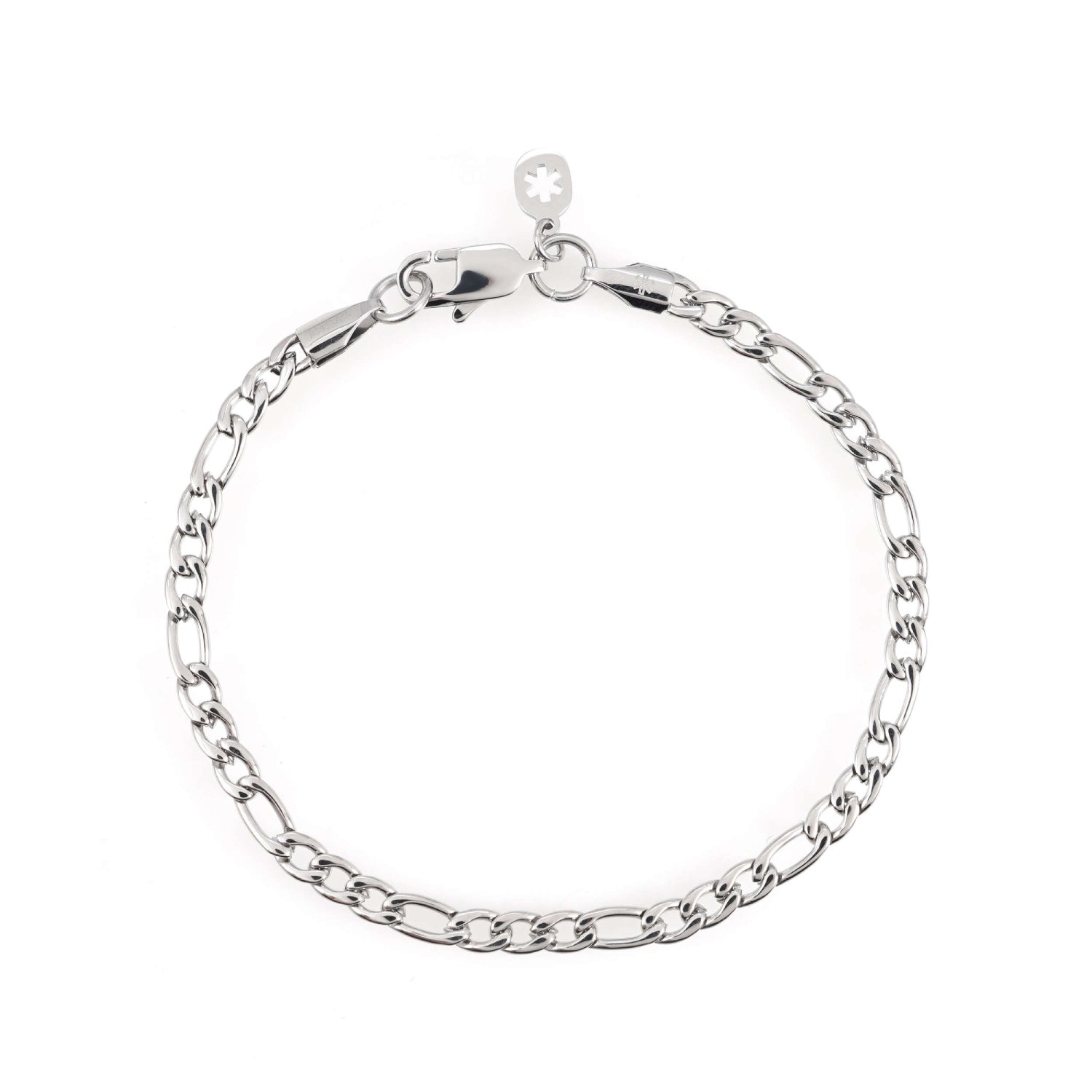 4mm figaro bracelet 14k white gold icecartel main
