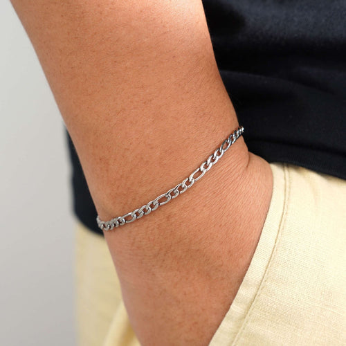 4mm figaro bracelet 14k white gold icecartel model