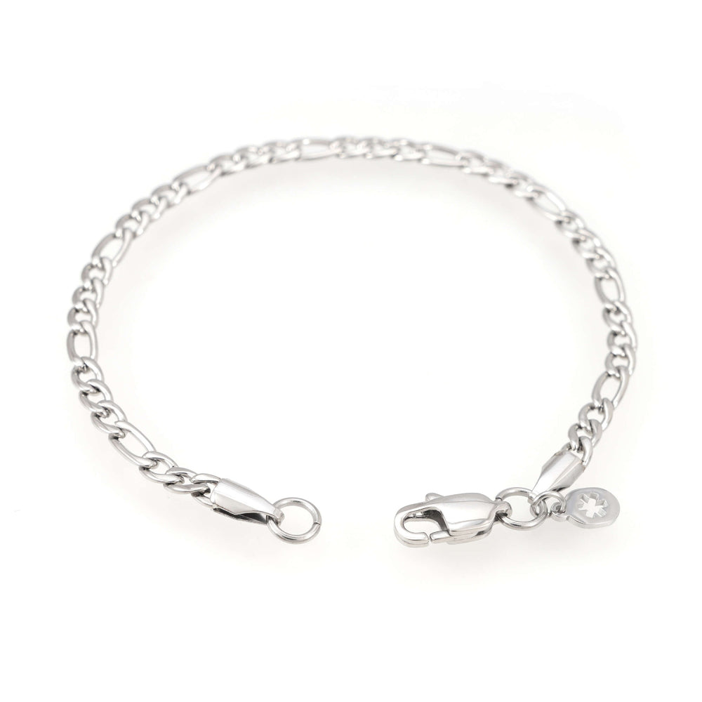 4mm figaro bracelet 14k white gold icecartel o