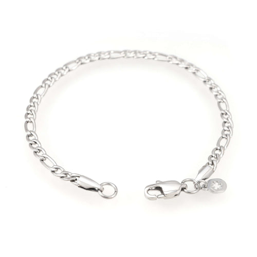 4mm figaro bracelet 14k white gold icecartel o