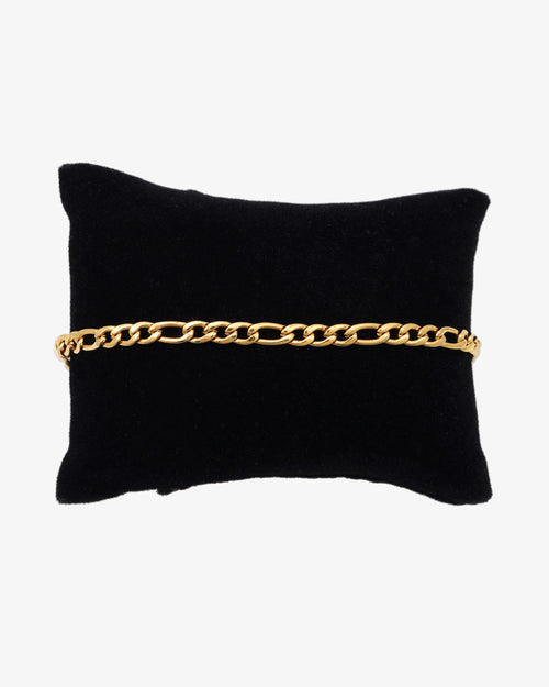 4mm figaro bracelet 14k yellow gold icecartel display new