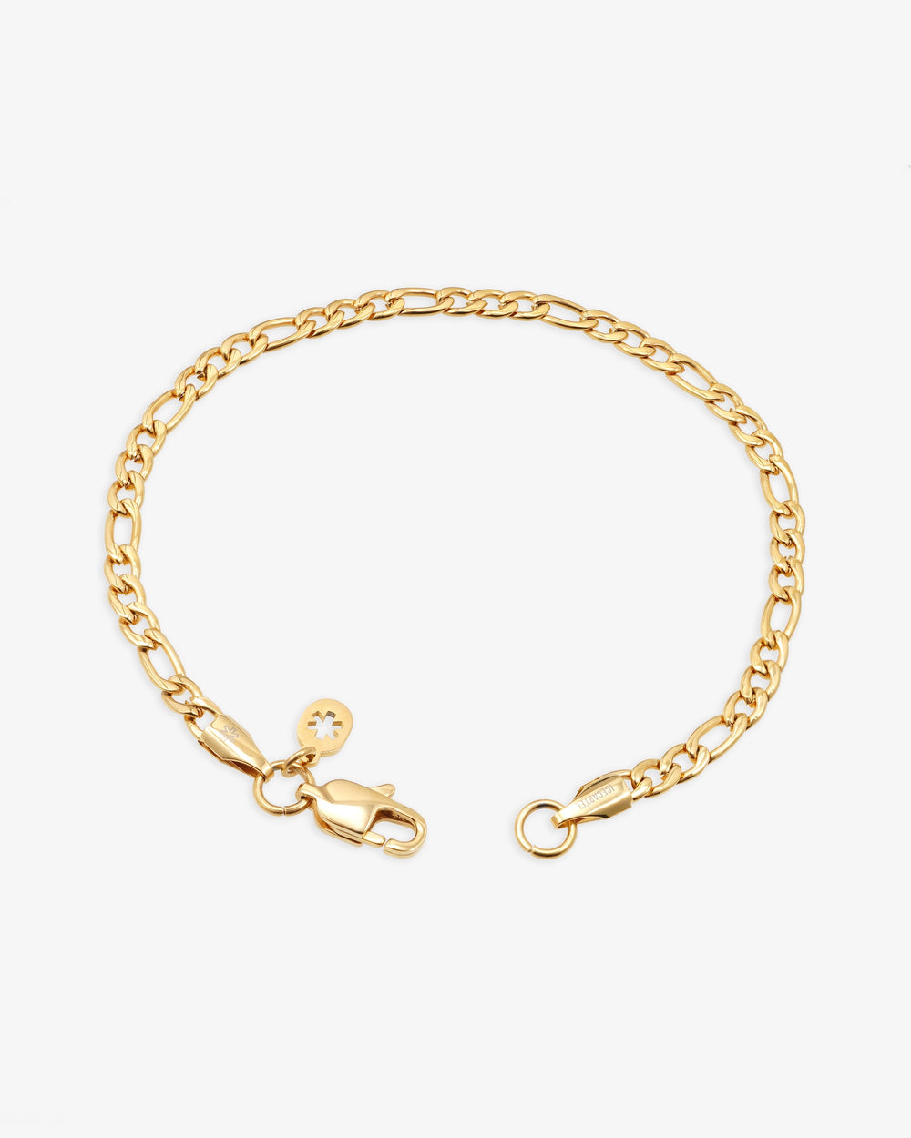 4mm figaro bracelet 14k yellow gold icecartel lock new