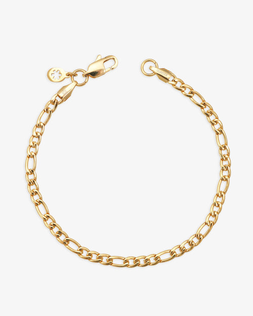 4mm figaro bracelet 14k yellow gold icecartel main new