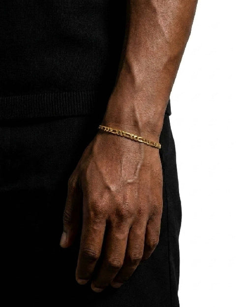 4mm figaro bracelet 14k yellow gold icecartel model new