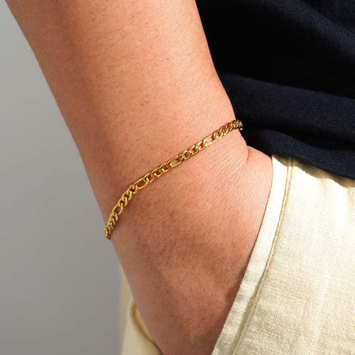4mm figaro bracelet 14k yellow gold icecartel model
