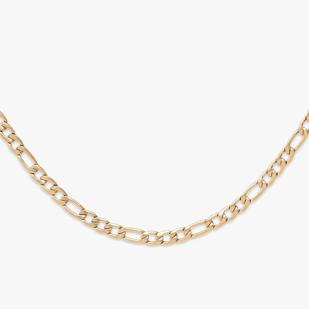 4mm figaro solid gold chain