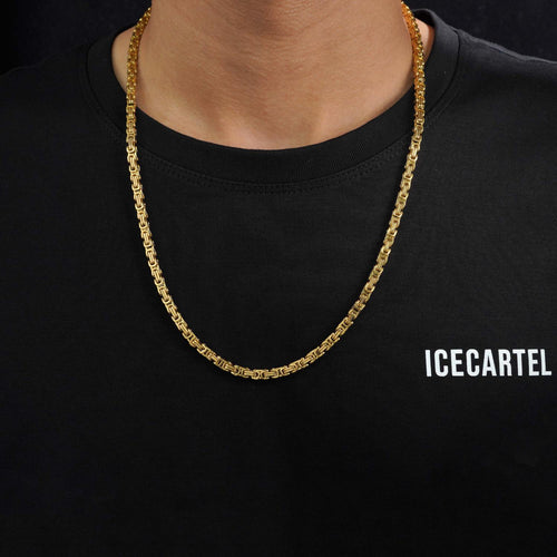 4mm gold byzantine gold chain icecartel model