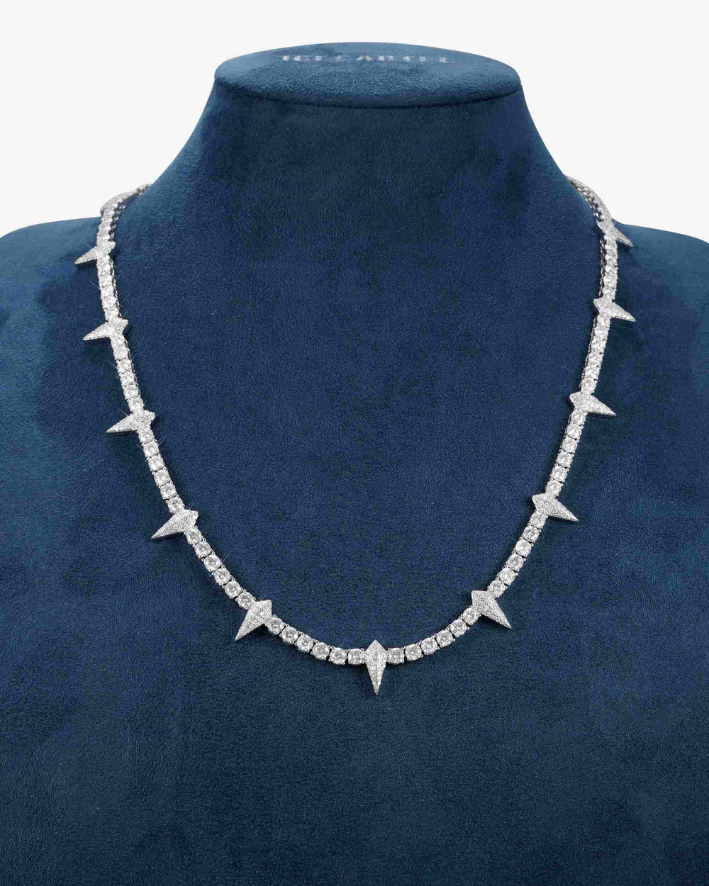 4mm moissanite spiked tennis chain 14k gold f6f6f6 icecartel display